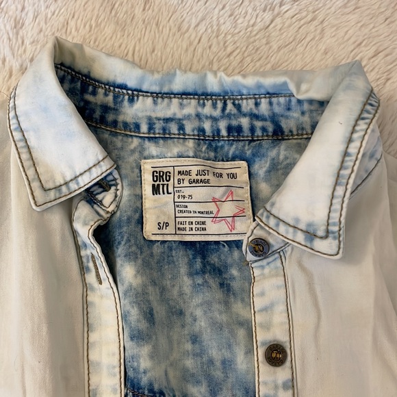 Garage Blue Denim Button-Down Shirt - Picture 2 of 4